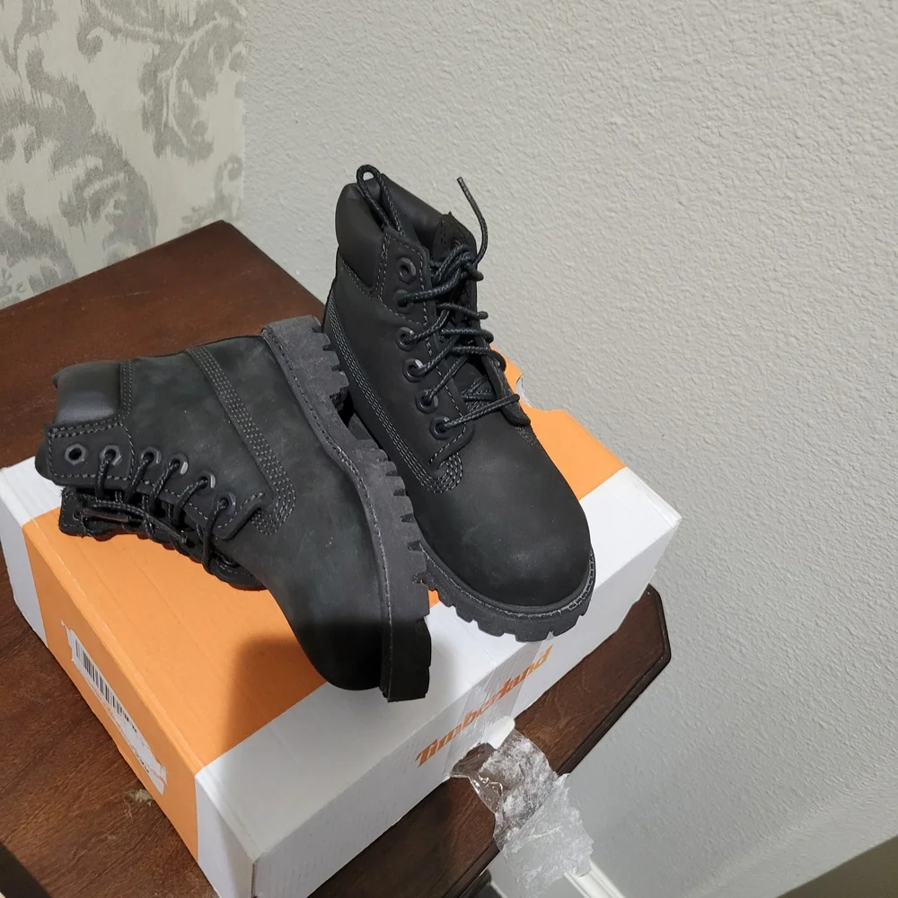 Toddler Timberland Black Leather Boots
